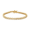 .925 Sterling Silver 1.0 Cttw Miracle Plate Set Diamond Bezel Link Design Tennis Bracelet (I-J Color, I3 Clarity)