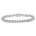.925 Sterling Silver 2.0 Cttw Diamond S- Link Tennis Bracelet (I-J Color, I3 Clarity) - 7”  