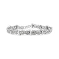 .925 Sterling Silver 1.0 Cttw Diamond Infinity & S Link Tennis Bracelet (I-J Color, I3 Clarity) - 7-1/4” 