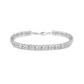 .925 Sterling Silver 1/10 Cttw Diamond Double-Link 7" Rolex Tennis Bracelet (I-J Color, I3 Clarity) - 7.25"
