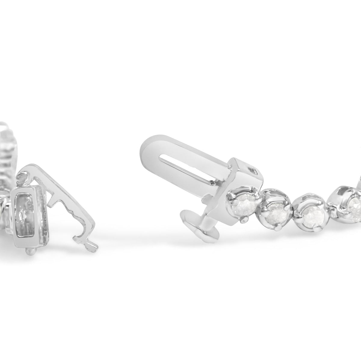 .925 Sterling Silver 2.0 Cttw Diamond 3 Prong Set Tennis Bracelet