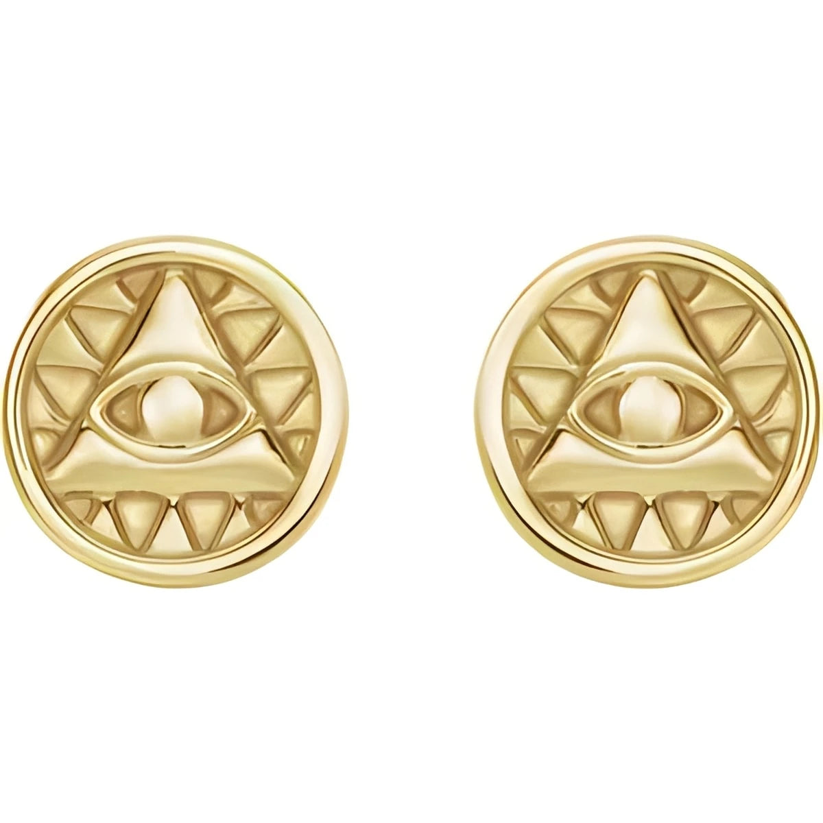 14K Yellow Gold Eye of Providence Earrings