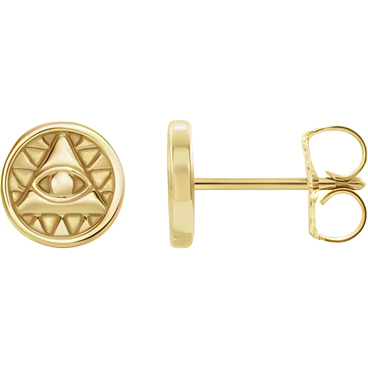 14K Yellow Gold Eye of Providence Earrings