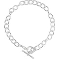 Sterling Silver 5.9 mm  Charm Cable  6 1/2" Bracelet