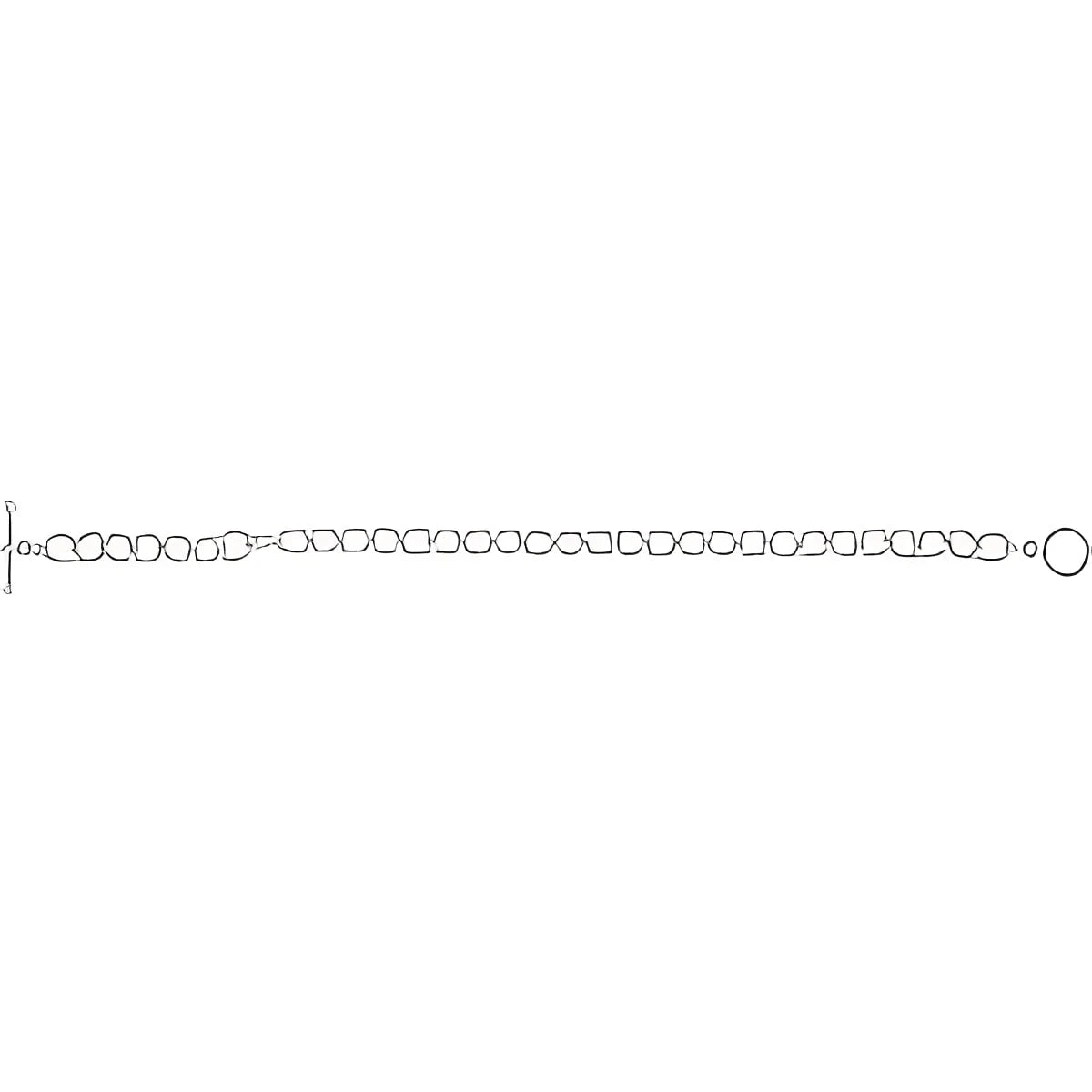 Sterling Silver 5.9 mm  Charm Cable  6 1/2" Bracelet