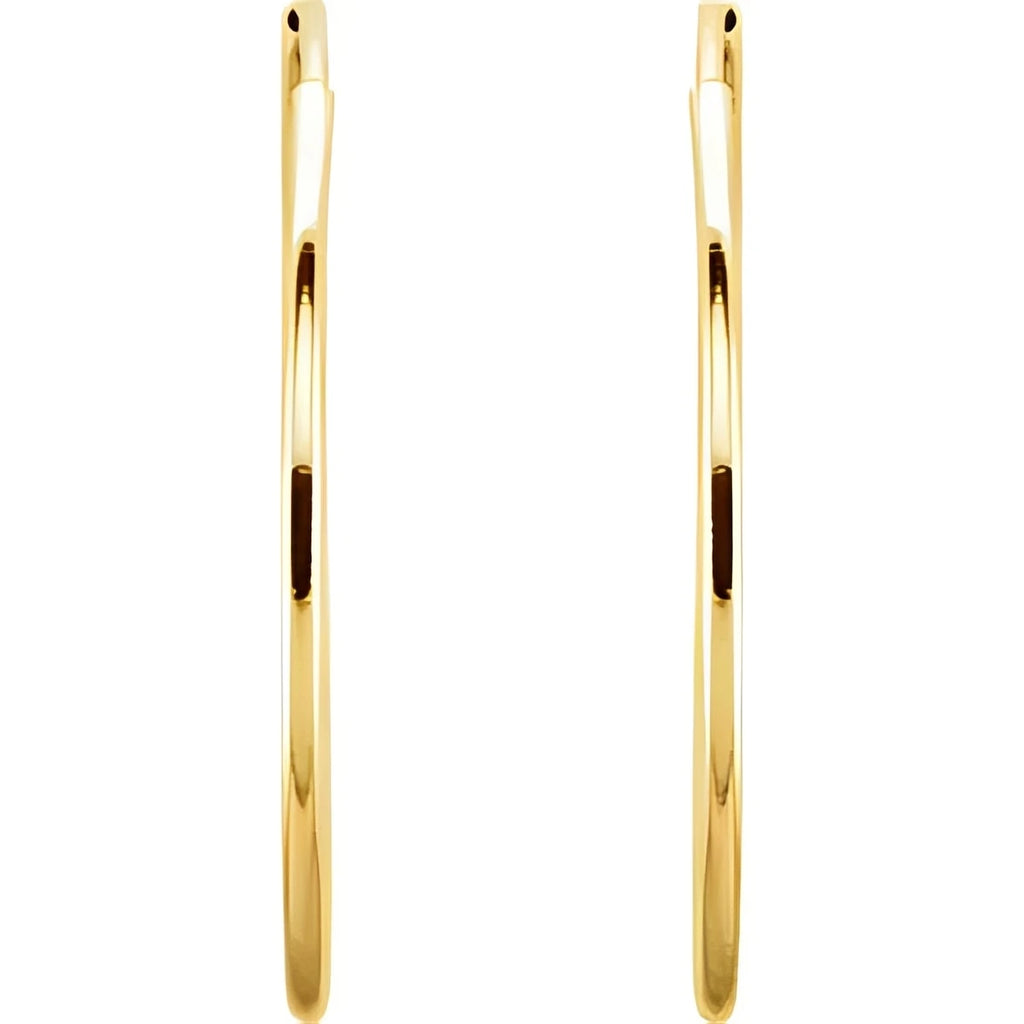 14K Yellow Gold Endless Tube 24 mm Hoop Earring