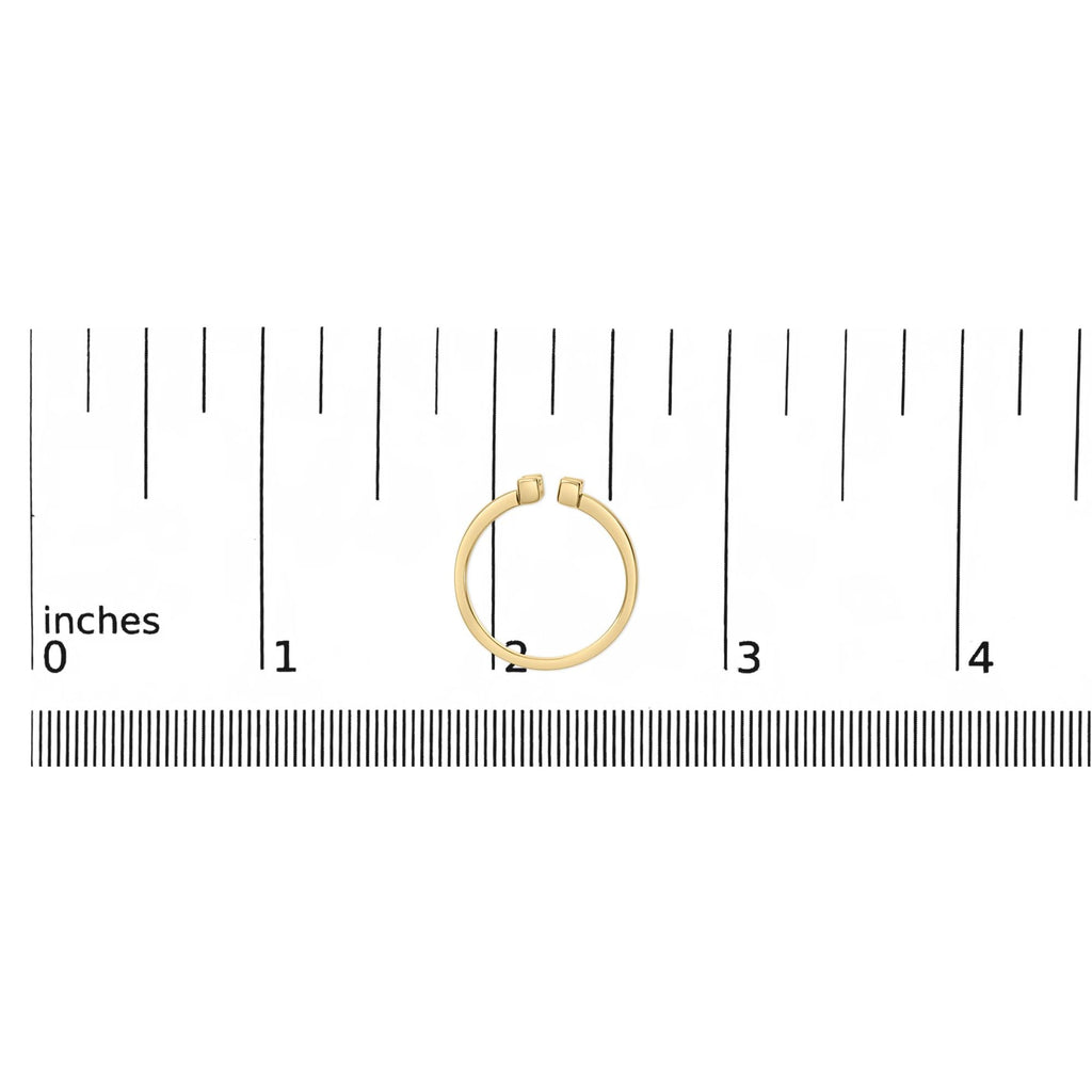 14K Yellow Gold Plated Sterling Silver 1/5 Cttw Baguette Diamond Open Band Ring