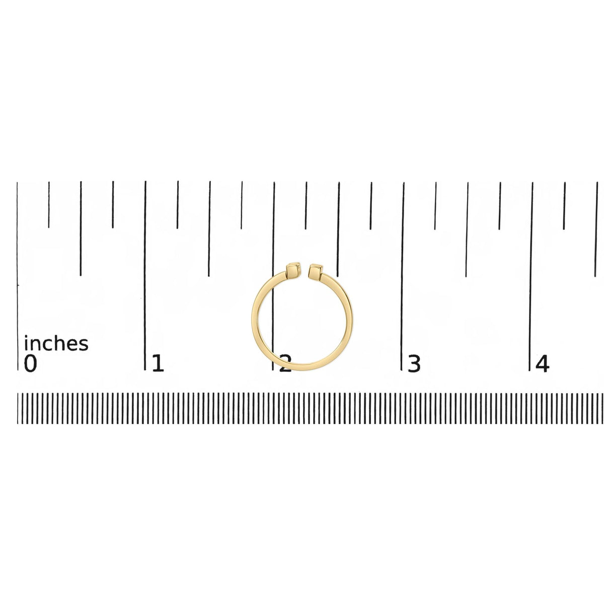 14K Yellow Gold Plated Sterling Silver 1/5 Cttw Baguette Diamond Open Band Ring