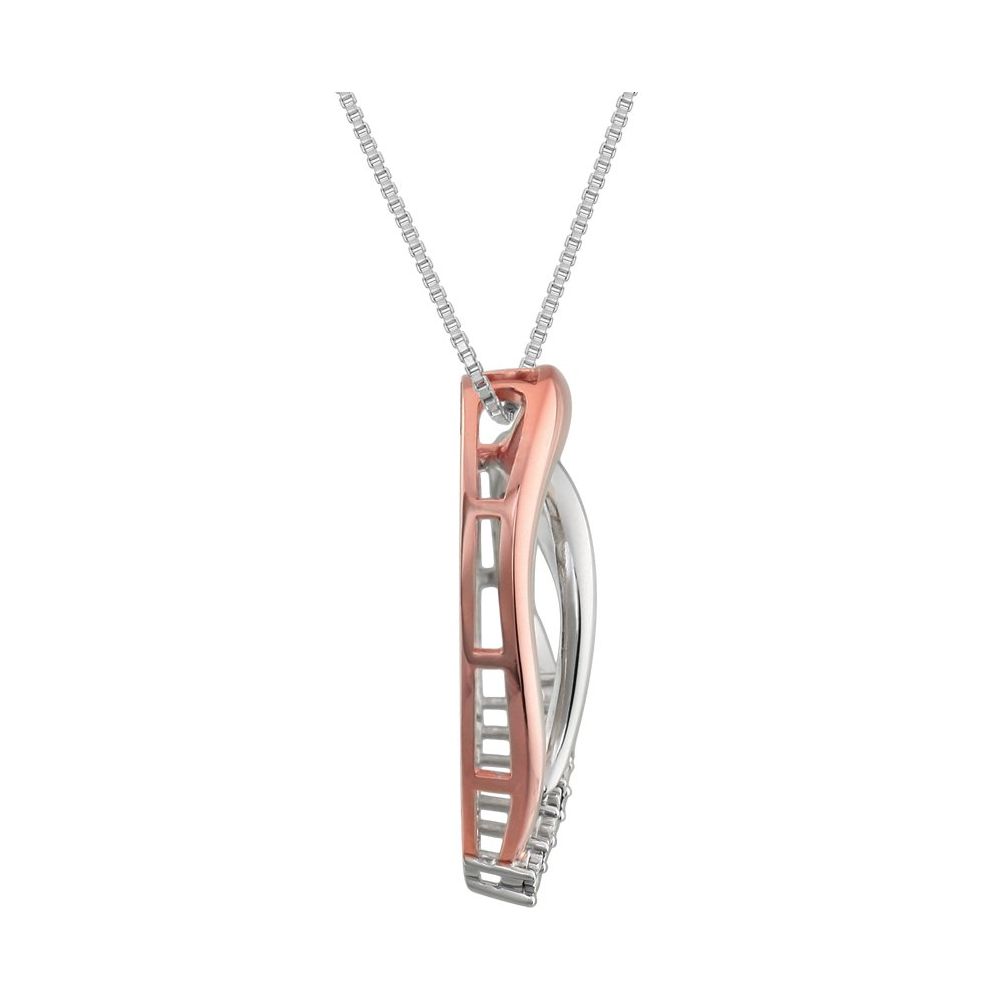 14K Rose Gold-Plated Sterling Silver .02 CTW Natural Diamond Heart 18" Necklace
