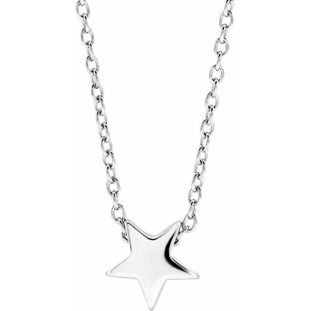 Sterling Silver Star 16-18" Necklace
