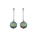 Sterling Silver Cultured Freshwater Black Coin Pearl Earrings