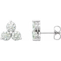 Sterling Silver 1/4 CTW Lab-Grown Diamond Three-Stone Earrings