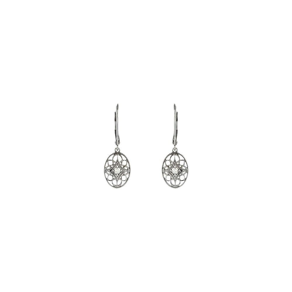 Sterling Silver .06 CTW Natural Diamond Earrings