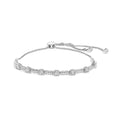 .925 Sterling Silver 1/4 Cttw Diamond Art Deco Milgrain Square Station & Bar Style Adjustable Bolo 6"-9" Bracelet (H-I Color, I2-I3 Clarity)