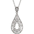 Sterling Silver 1/10 CTW Natural Diamond Filigree 18" Necklace