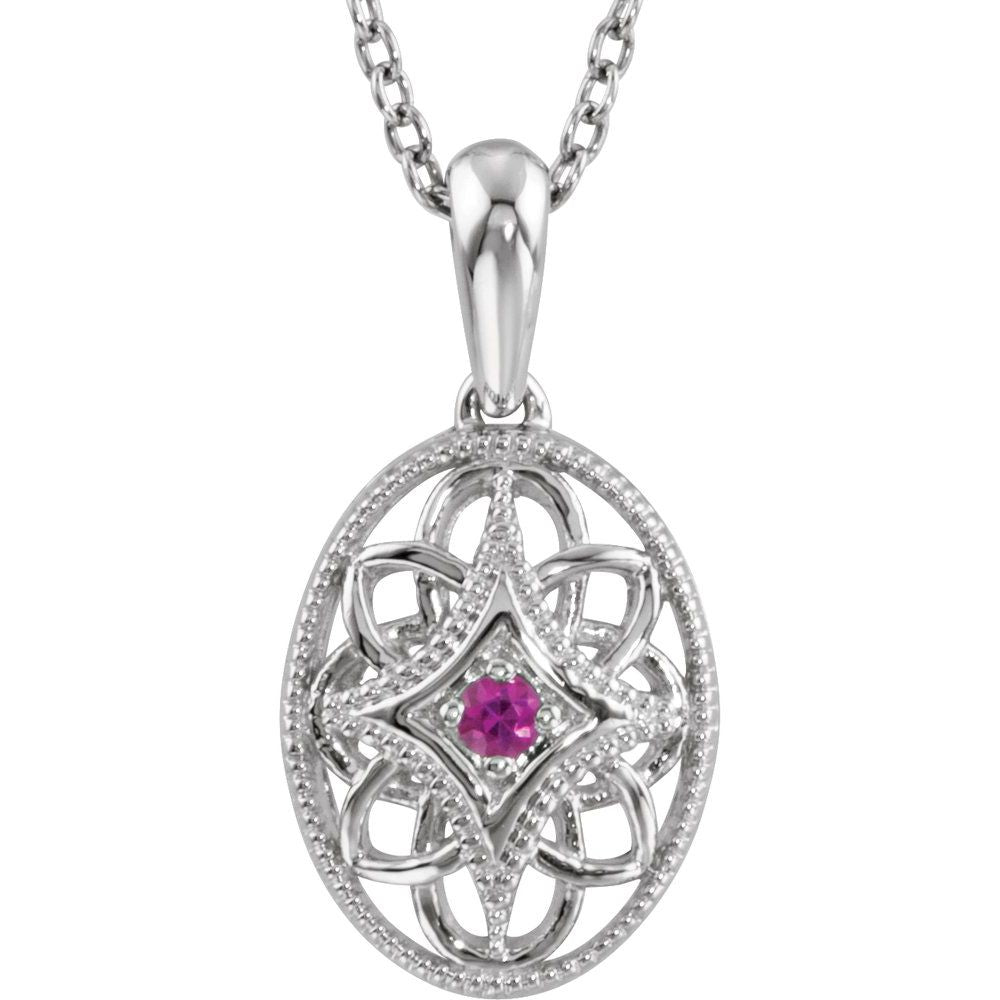 Sterling Silver Natural Blue Sapphire 18" Necklace