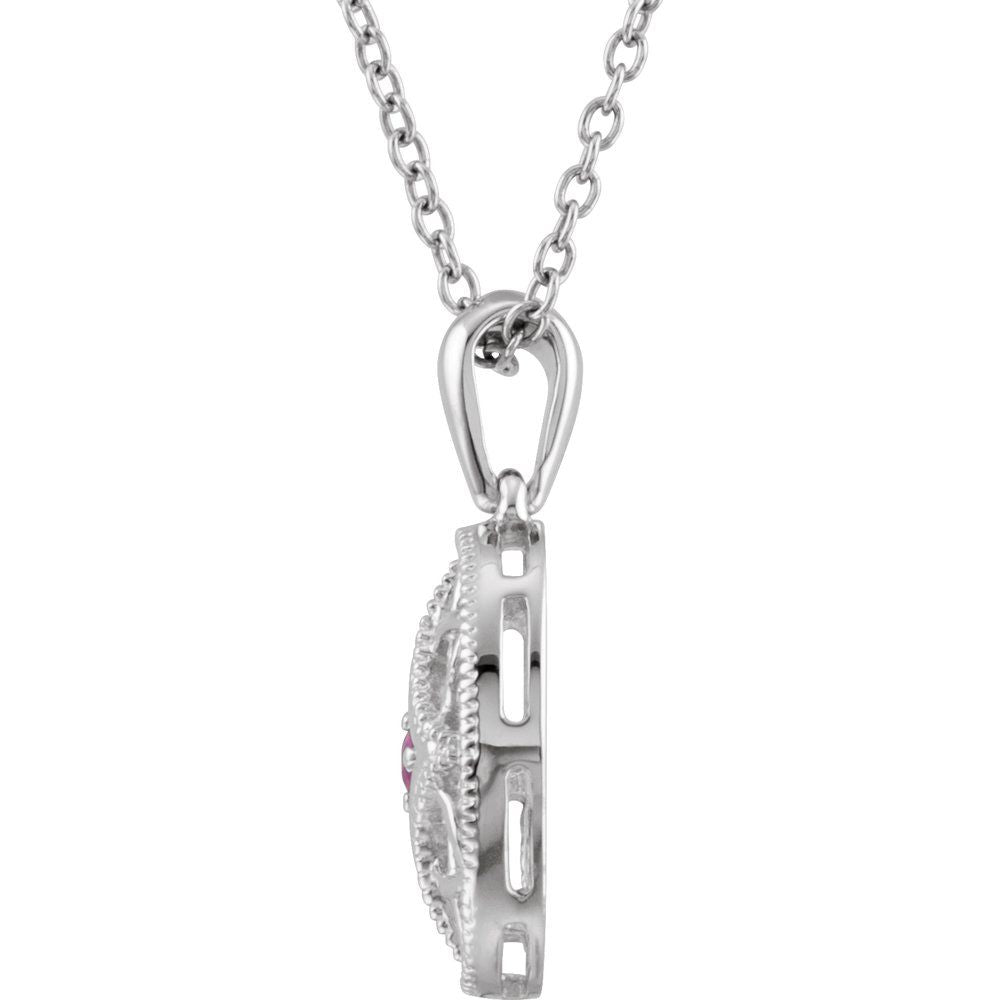 Sterling Silver Natural Blue Sapphire 18" Necklace