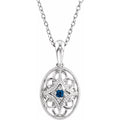 Sterling Silver Natural Blue Sapphire 18" Necklace