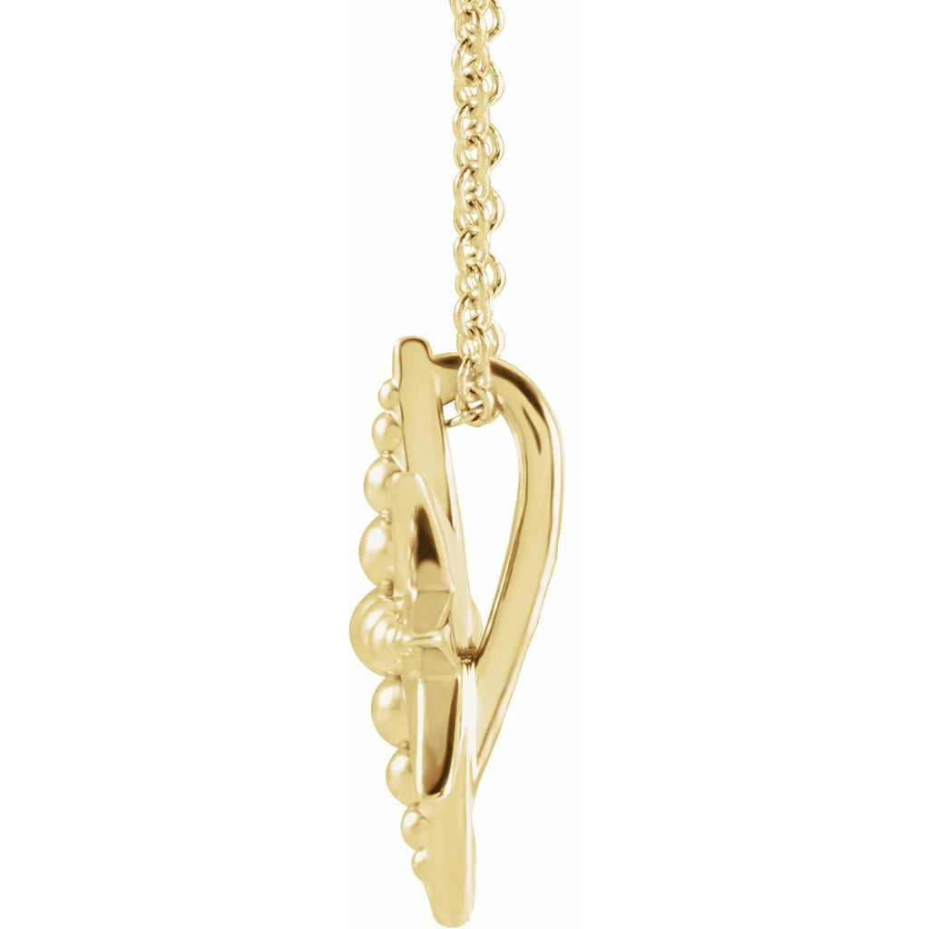 14K Yellow Gold Beaded Star 16-18" Necklace