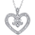 Sterling Silver .06 CTW Natural Diamond Heart 18" Necklace