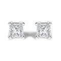 .925 Sterling Silver 1/4 Cttw Princess-Cut Diamond Solitaire Stud Earrings (H-I Color, I3 Clarity)