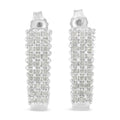 Sterling Silver Rose Cut Diamond J Shape Hoop Earrings (1 cttw, I-J Color, I2-I3 Clarity)