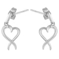 Sterling Silver Dangle-Heart Earrings