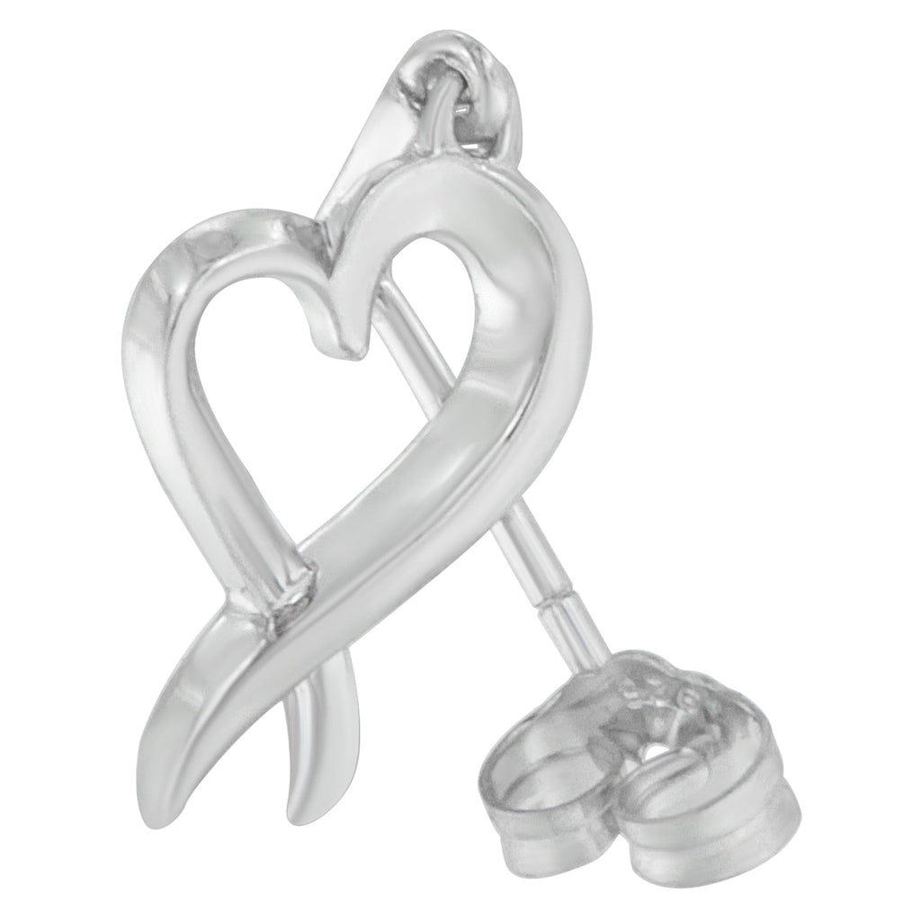 Sterling Silver Dangle-Heart Earrings
