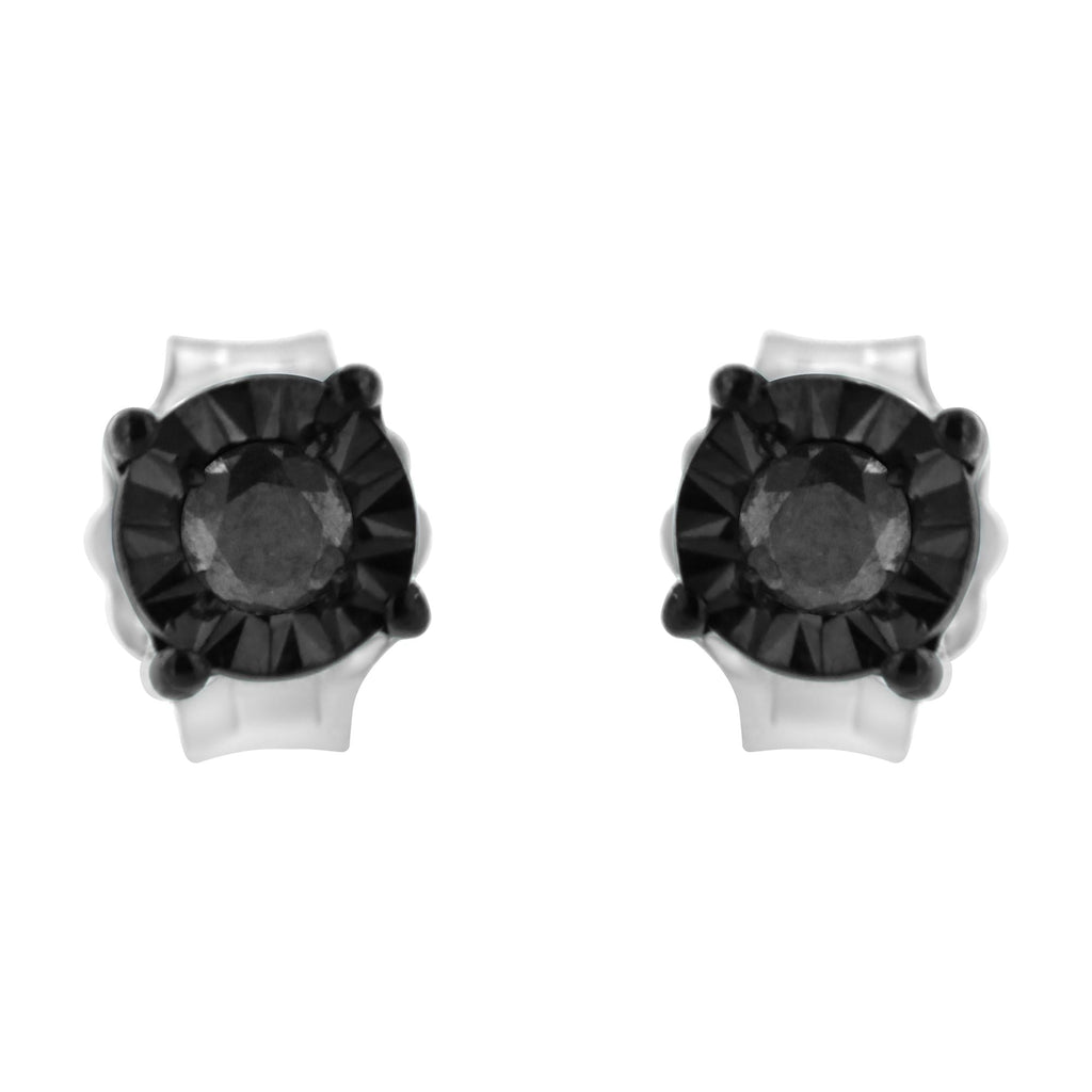 .925 Sterling Silver Classic 1/10CTTW Diamond Stud Earrings (Choice of Diamonds)