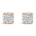 .925 Sterling Silver 1/10 Cttw Round Brilliant-Cut Lab Grown Diamond Miracle-Set Stud Earrings (F-G Color, VS1-VS2 Clarity)