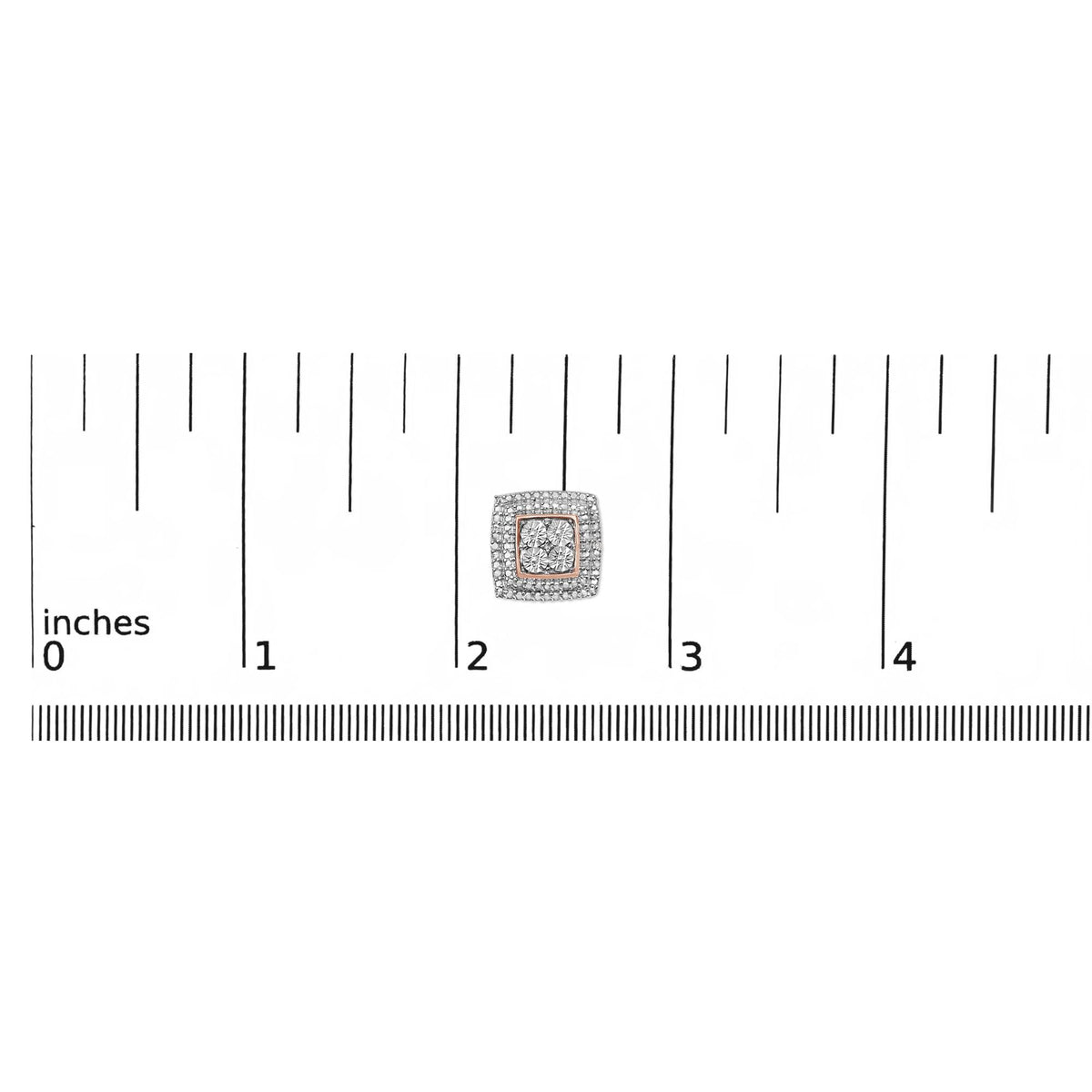.925 Sterling Silver Diamond Accented Square Shaped Milgrain Stud Earrings (I-J Clarity, I3 Color)