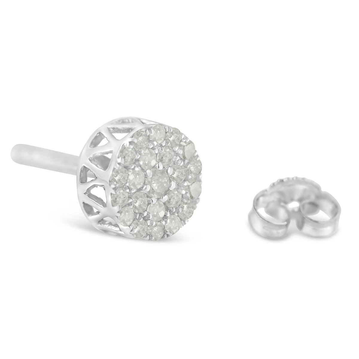 10k White Gold Diamond Cluster Stud Earrings (0.5 cttw, I-J Color, I2-I3 Clarity)