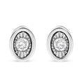 .925 Sterling Silver 1/10 Cttw Miracle-Set Diamond Stud Earrings (I-J Color, I2-I3 Clarity) - Choice of Shapes