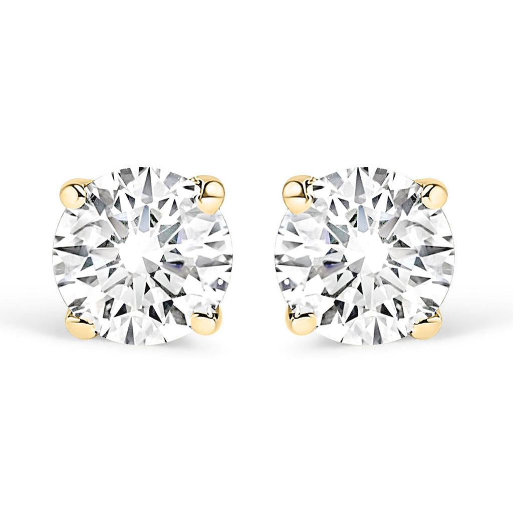 14K Gold 1/2 Cttw Lab Grown Diamond Solitaire Stud Earrings