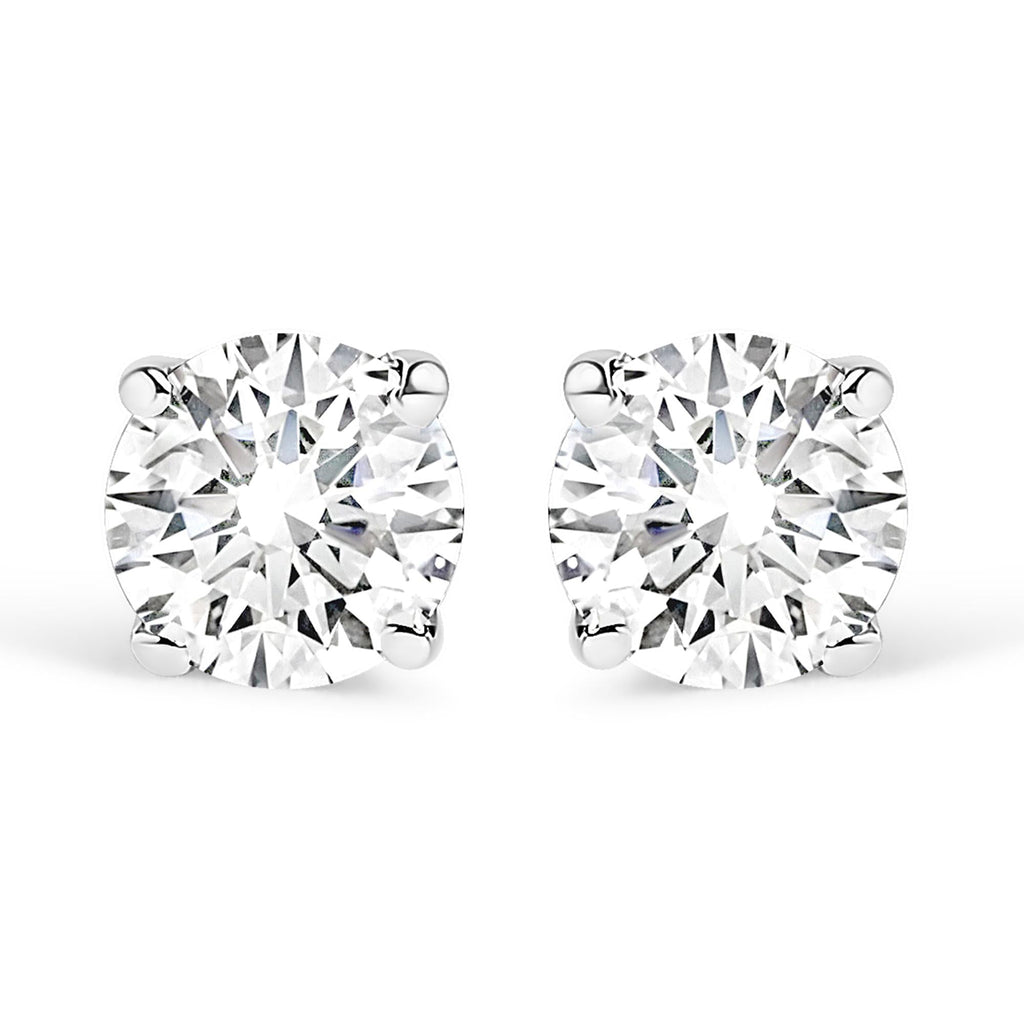 14K Gold 1.0 Cttw Lab Grown Diamond Solitaire Stud Earrings