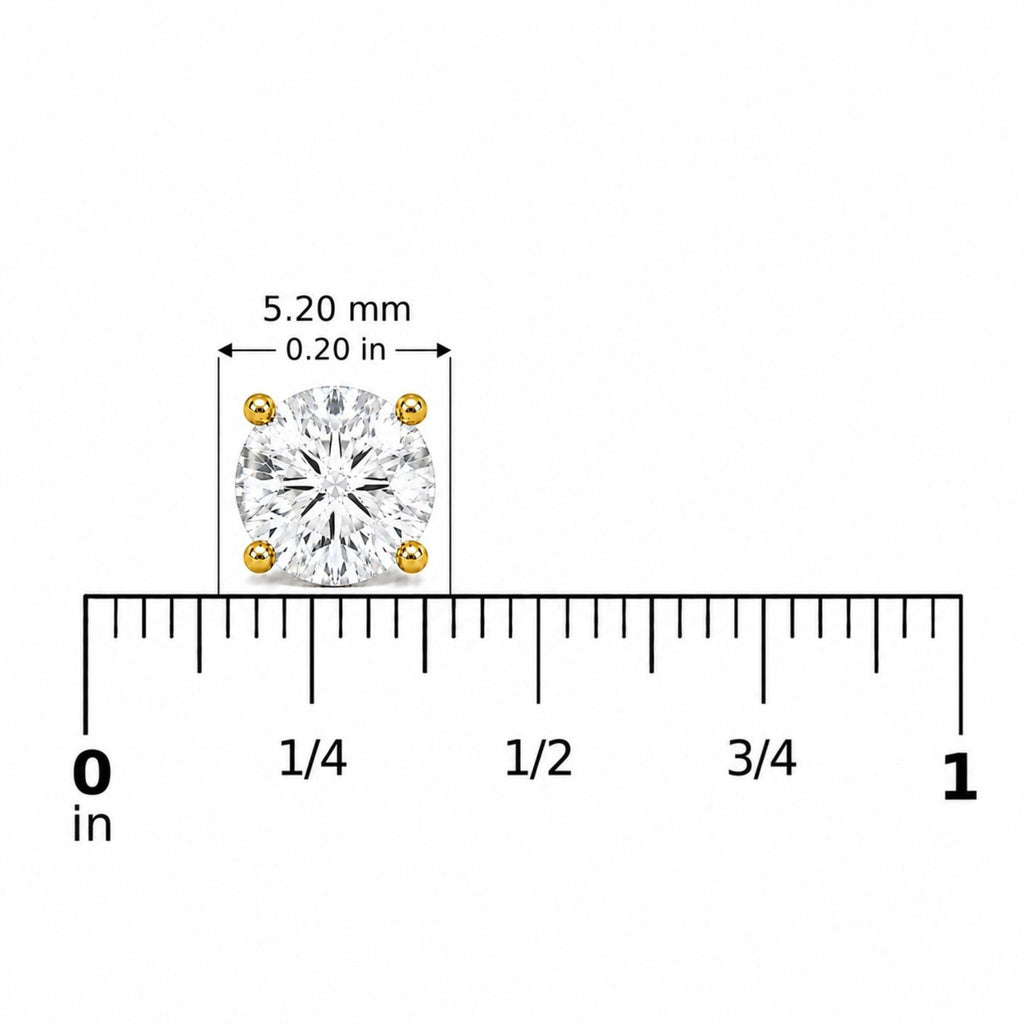 IGI Certified 14K White Gold 1.00 Cttw Round Lab Grown Diamond Solitaire Stud Earrings