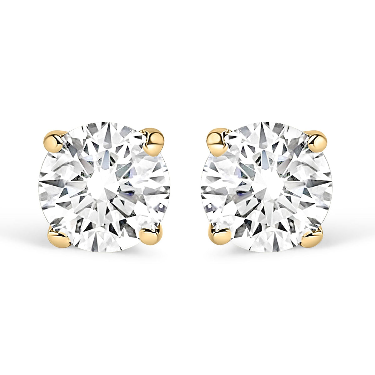 14K Gold 1.0 Cttw Lab Grown Diamond Solitaire Stud Earrings