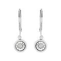 .925 Sterling Silver 1/10 Cttw Bezel-Set Round-Cut Diamond Accent Dangle Earring (I-J Color, I3 Clarity)