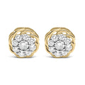 10K Yellow Gold Plated .925 Sterling Silver 1/2 Cttw Diamond Cluster Stud Earrings (J-K Color, I2-I3 Clarity)