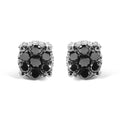 Men's 10K Yellow Gold 1.00 Cttw White and Black Treated Diamond Earring (Black / I-J Color, I2-I3 Clarity)