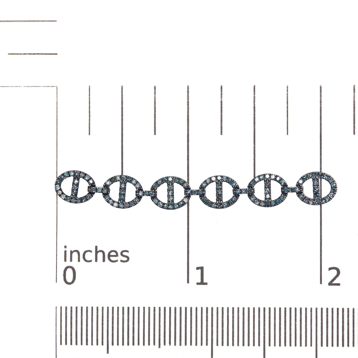Sterling Silver 1.0 Cttw Blue Diamond Linked Circle Drop Earrings