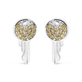 925 Sterling Silver 1/6ct TDW  Yellow Treated  Diamond Charm Earrings