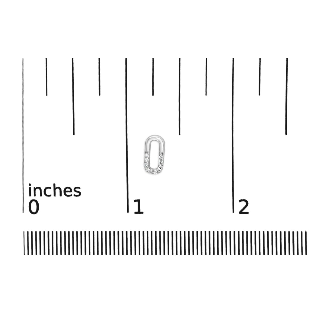 925 Sterling Silver 1/10 Diamond Diamond Paperclip Stud Earrings (H-I Color, I2-I3 Clarity)