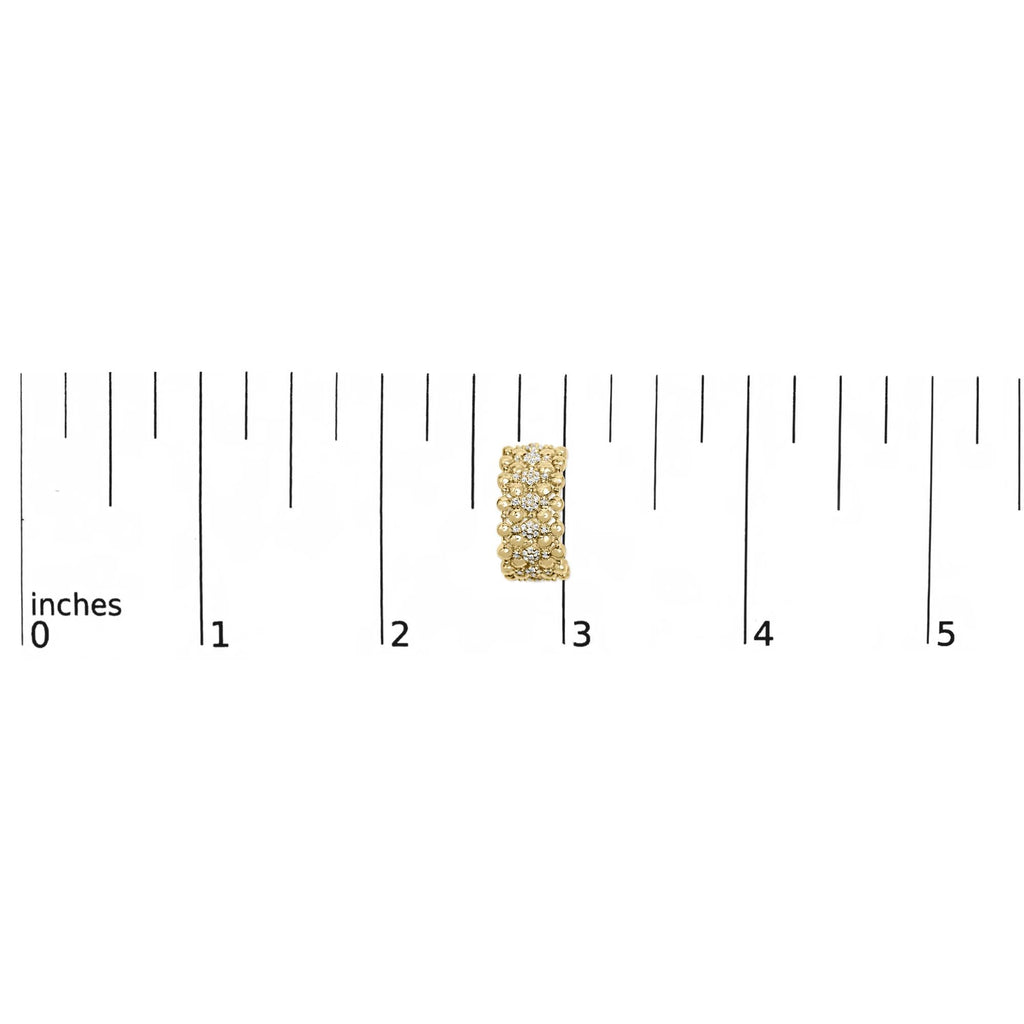 14K Yellow Gold Plated .925 Sterling Silver 3/8 Cttw Diamond and Ball Bead J Hoop Earrings (H-I Color, I1-I2 Clarity)