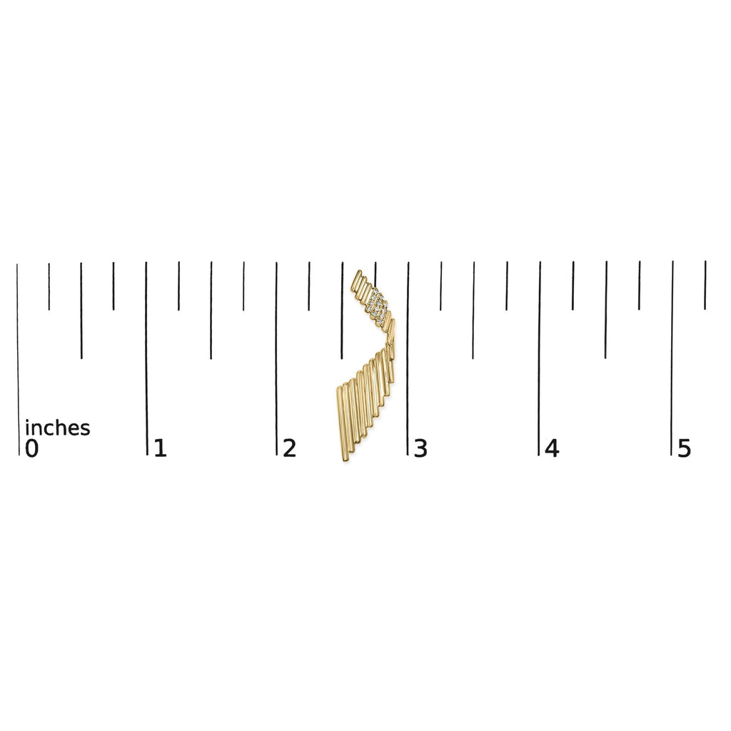14K Yellow Gold Plated .925 Sterling Silver Sculpted Diamond Accent Drop Earrings (H-I Color, I1-I2 Clarity)