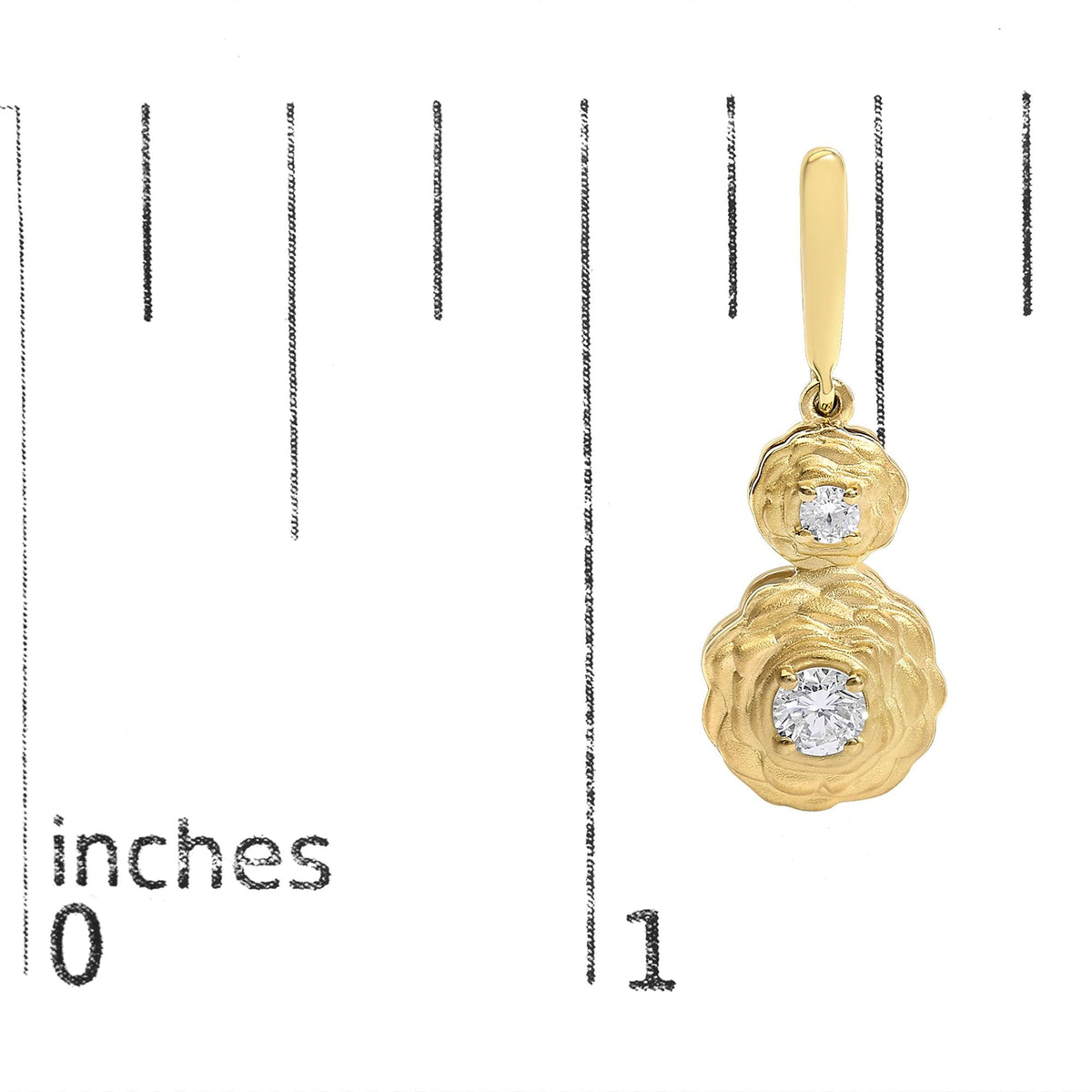 14K Yellow Gold Plated Sterling Silver 1/2 Cttw Lab Grown Diamond Matte Finish Drop Earrings
