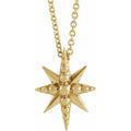 14K Yellow Gold Beaded Star 16-18" Necklace