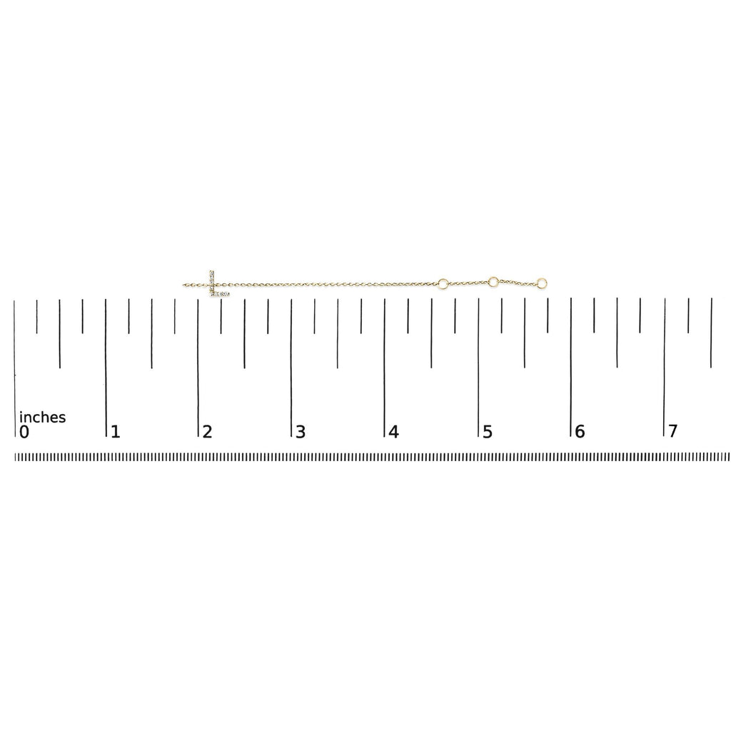10K Yellow Gold Diamond Accent "A-Z" Initial Charm and Link Bracelet