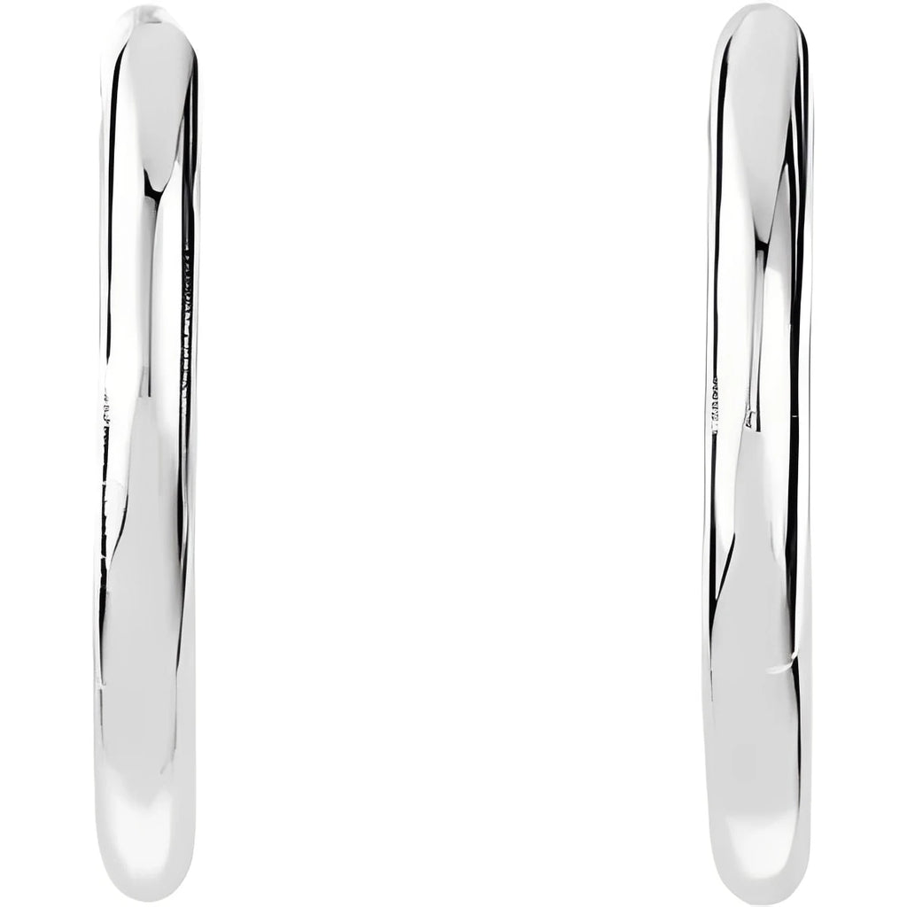 Sterling Silver Hinged Tube 24.3 mm Hoop Earrings