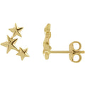 14K Yellow Gold Star Ear Climbers